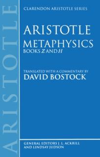 Metaphysics: Books Z and H