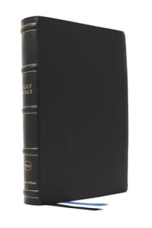 Nkjv, Large Print Thinline Reference Bible, Blue Letter, MacLaren Series, Genuine Leather, Black, Comfort Print: Holy Bible, New King James Version