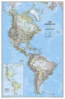 National Geographic: The Americas Classic Wall Map (23.75 X 36.5 Inches)