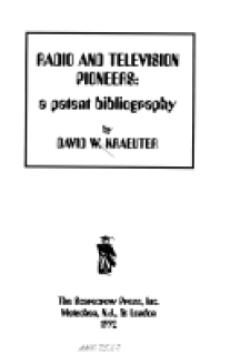 Radio and Television Pioneers: A Patent Bibliography