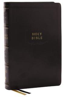 KJV Holy Bible, Center-Column Reference Bible, Leathersoft, Black, 73,000+ Cross References, Red Letter, Thumb Indexed, Comfort Print: King James Vers