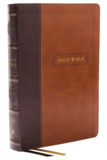KJV Holy Bible, Center-Column Reference Bible, Leathersoft, Brown, 73,000+ Cross References, Red Letter, Thumb Indexed, Comfort Print: King James Vers