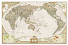 National Geographic: World Executive, Pacific Centered Wall Map (46 X 30.5 Inches)