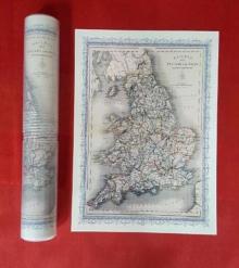 Railway Map of England and Wales 1852 - Old Map Supplied Rolled in a Clear Two Part Presentation Tube - Print Size 45cm x 32cm