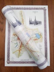 Lichfield 1781 - Old Map Supplied Rolled in a Clear Two Part Screw Presentation Tube - Print Size 45cm x 32cm